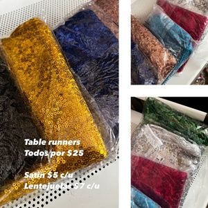 Sequin Satin Table Runners